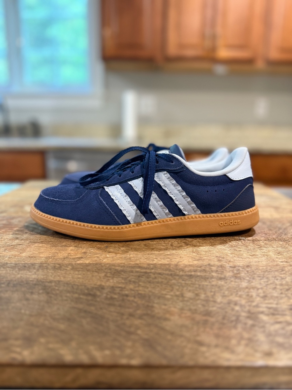 Adidas Breaknet Sleek Cloudfoams Plus Navy and White Sneakers with Gum Sole
